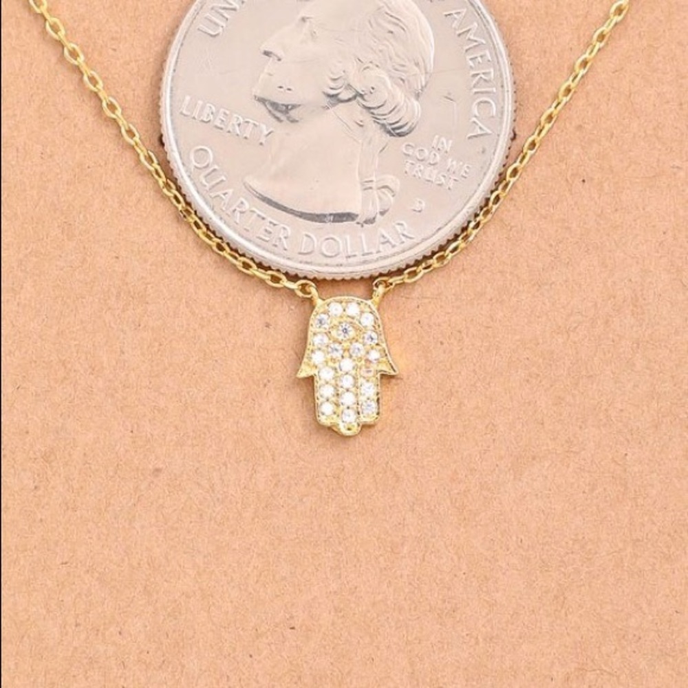 Tiny Hamsa Necklace - Picture 2 of 3